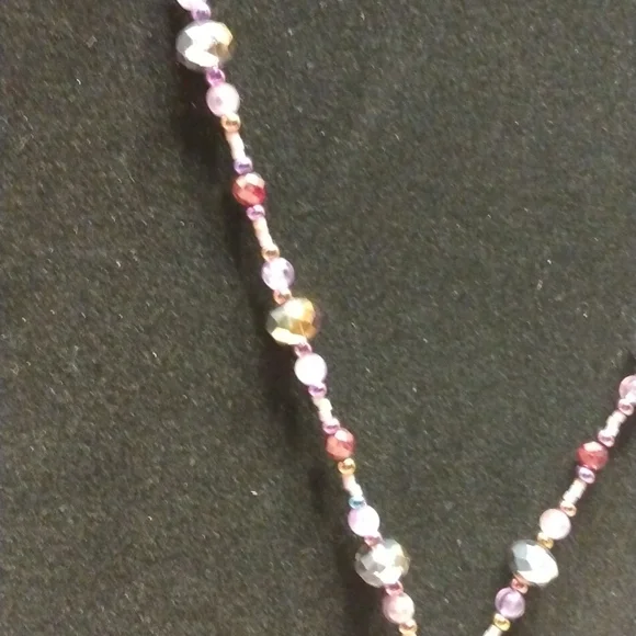 💖(2 for $20)Beaded handmade necklace with amethyst and faceted garnet - Picture 3 of 5